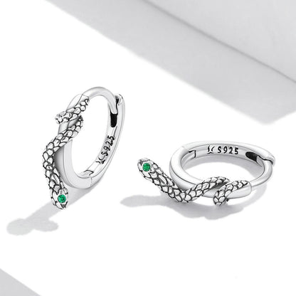 925 Sterling Silver Snake Ear Buckle Earrings For Women