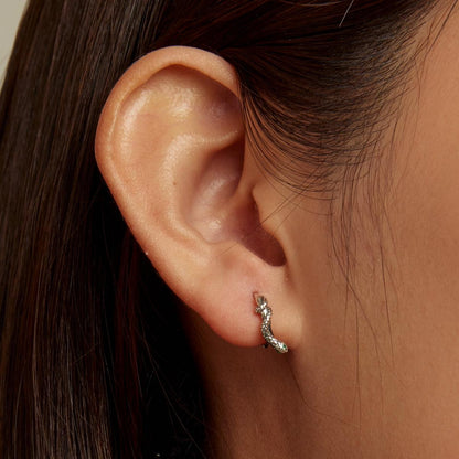 925 Sterling Silver Snake Ear Buckle Earrings For Women