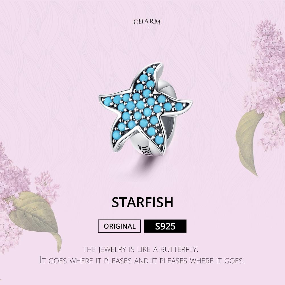 925 Sterling Silver Starfish Beaded Bracelet Diy Beads
