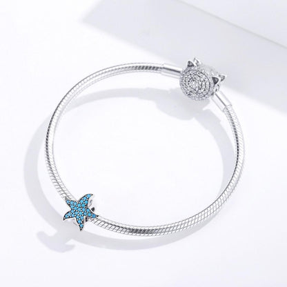 925 Sterling Silver Starfish Beaded Bracelet Diy Beads