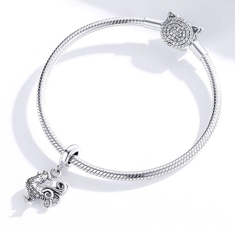 925 Sterling Silver Rooster Pendant For Diy Bracelets