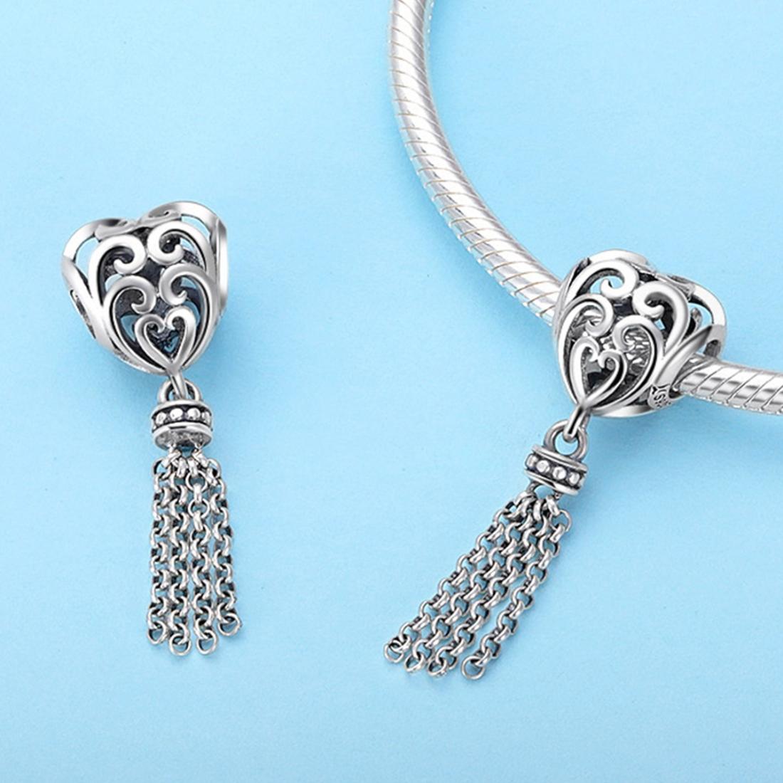 925 Sterling Silver Love Heart Beads