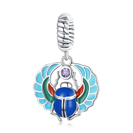 925 Sterling Silver Scarab Pendant For Bracelets & Necklaces
