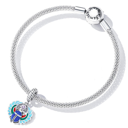 925 Sterling Silver Scarab Pendant For Bracelets & Necklaces