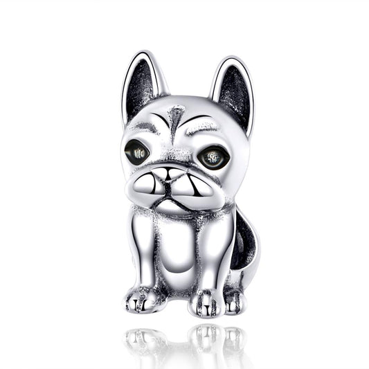925 Sterling Silver French Bulldog Beaded Diy Bracelet