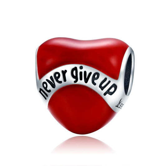925 Sterling Silver Star Shaped Diamond Beads In Never Give Up