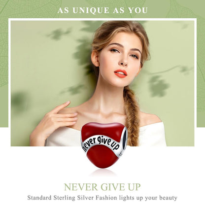 925 Sterling Silver Star Shaped Diamond Beads In Never Give Up