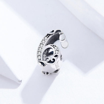 925 Sterling Silver Relief Number Series 0 9 Beads For Diy Bracelets And Necklaces Style - 6