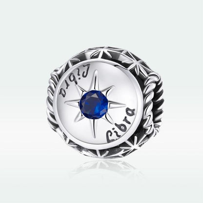 925 Sterling Silver Zodiac Zircon Bead Bracelet / Necklace Set Libra Style - Libra