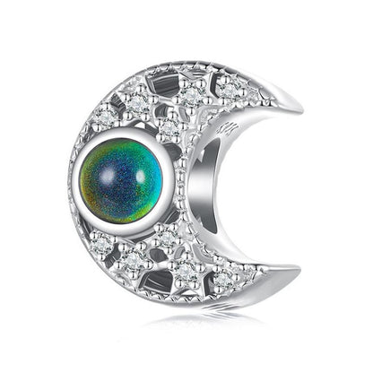 925 Sterling Silver Temperature Sensitive Moon Bead Bracelet