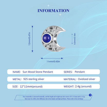 925 Sterling Silver Temperature Sensitive Moon Bead Bracelet