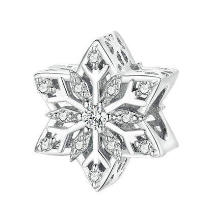 925 Sterling Silver Winter Snowflake Diy Bracelet Bead