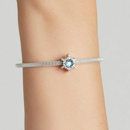 925 Sterling Silver Winter Snowflake Diy Bracelet Bead