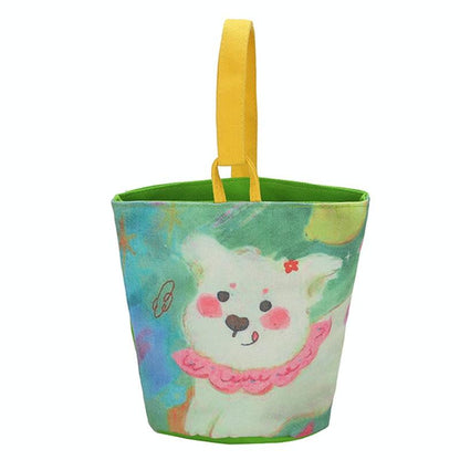 Cartoon Style Handbag - Cute Portable Outdoor - Persimmon