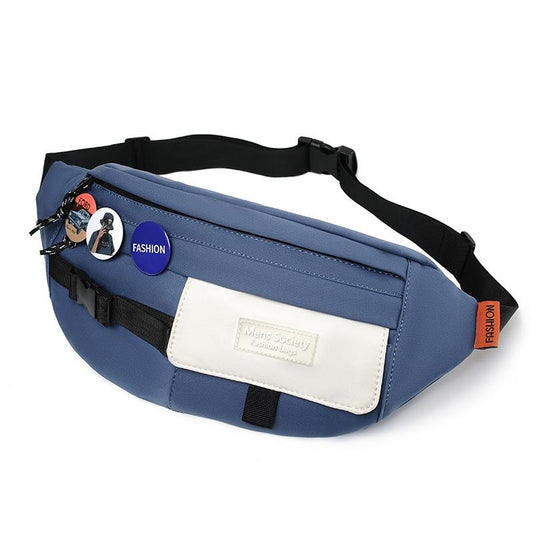 Chest Shoulder Messenger Bag Badge - White + Badge