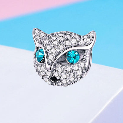 925 Sterling Silver Cat Beaded Bracelet With Diamond Star Beads