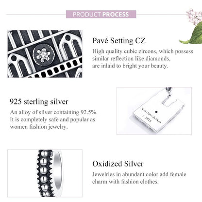 925 Sterling Silver Parisian Charm Bracelet & Necklace Set