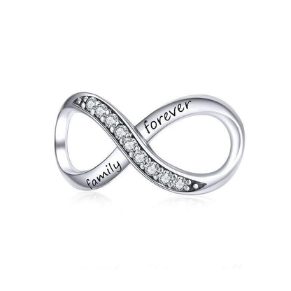 925 Sterling Silver Forever Family Infinity Bracelet