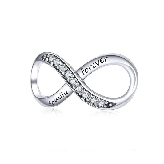 925 Sterling Silver Forever Family Infinity Bracelet