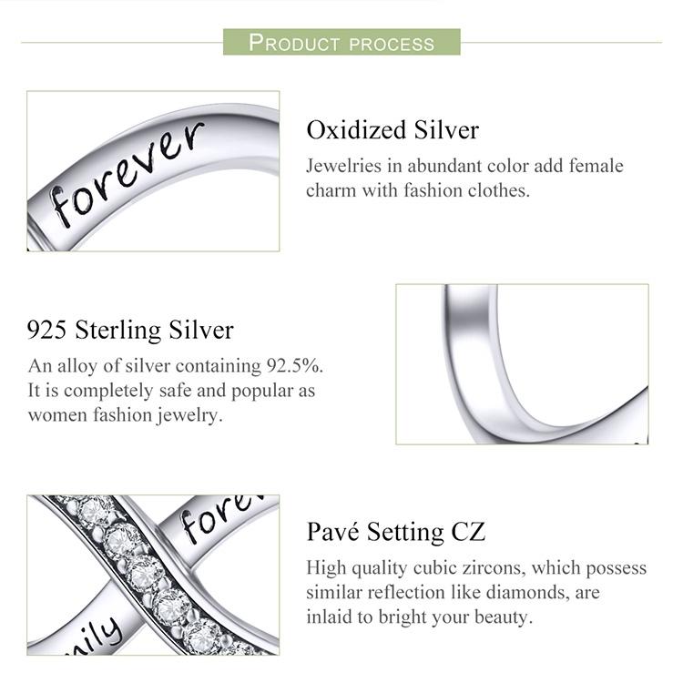 925 Sterling Silver Forever Family Infinity Bracelet