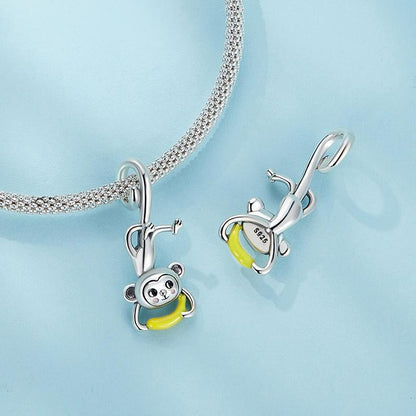 925 Sterling Silver Monkey Pendant For Diy Bracelets