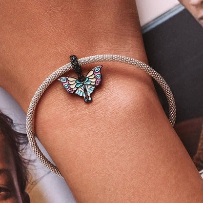 925 Sterling Silver Artistic Butterfly Pendant For Diy Bracelets & Necklaces