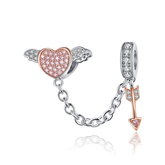 925 Sterling Silver Heart Safety Chain For Diy Bracelets