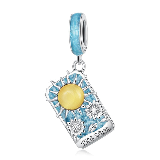 925 Sterling Silver Sun Tarot Pendant For Diy Bracelets & Necklaces