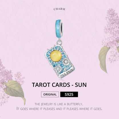 925 Sterling Silver Sun Tarot Pendant For Diy Bracelets & Necklaces