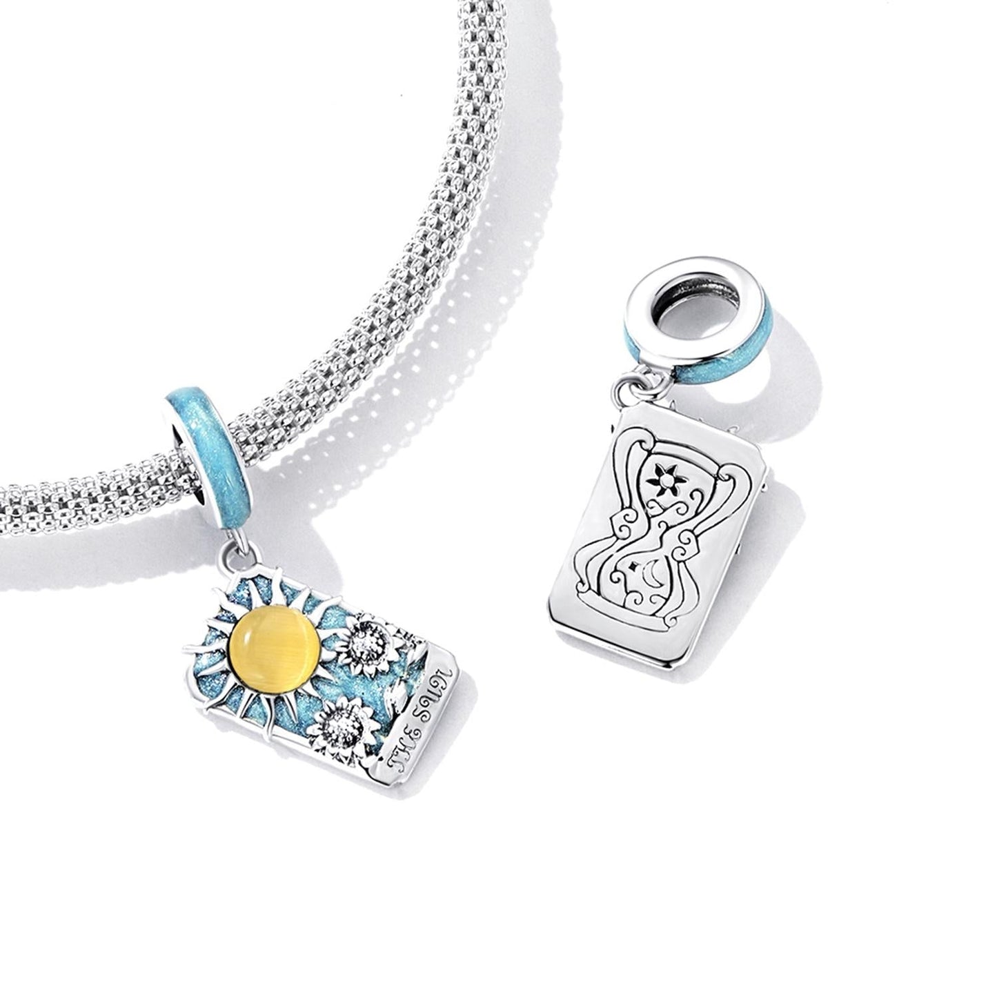925 Sterling Silver Sun Tarot Pendant For Diy Bracelets & Necklaces