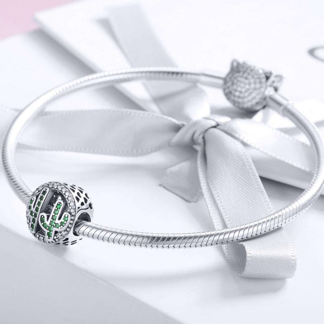 925 Sterling Silver Vigor Cactus Bead Pendant