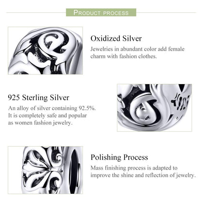 925 Sterling Silver Flower Beads Bracelet Hollow Pattern