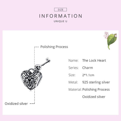 925 Sterling Silver Retro Heart Beaded Bracelet