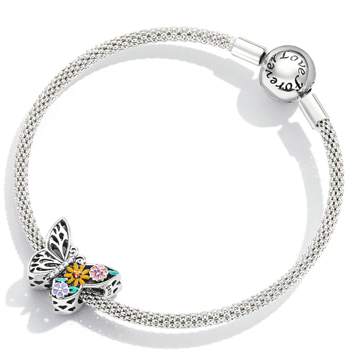 925 Sterling Silver Flower Butterfly Beads For Diy Bracelets & Necklaces