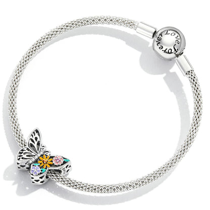 925 Sterling Silver Flower Butterfly Beads For Diy Bracelets & Necklaces