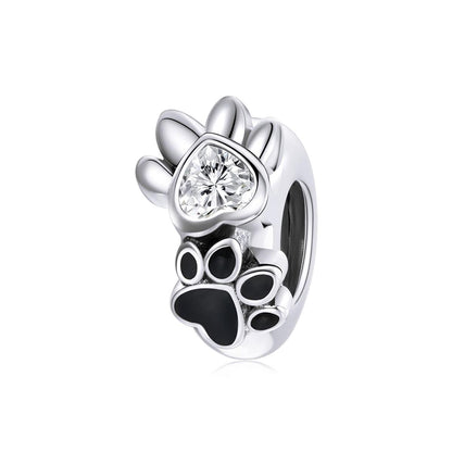 925 Sterling Silver Pet Imprint Beads For Diy Bracelets & Necklaces