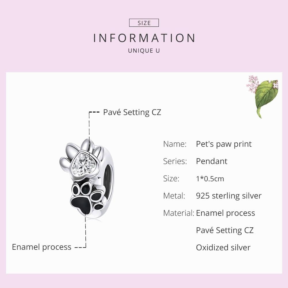 925 Sterling Silver Pet Imprint Beads For Diy Bracelets & Necklaces