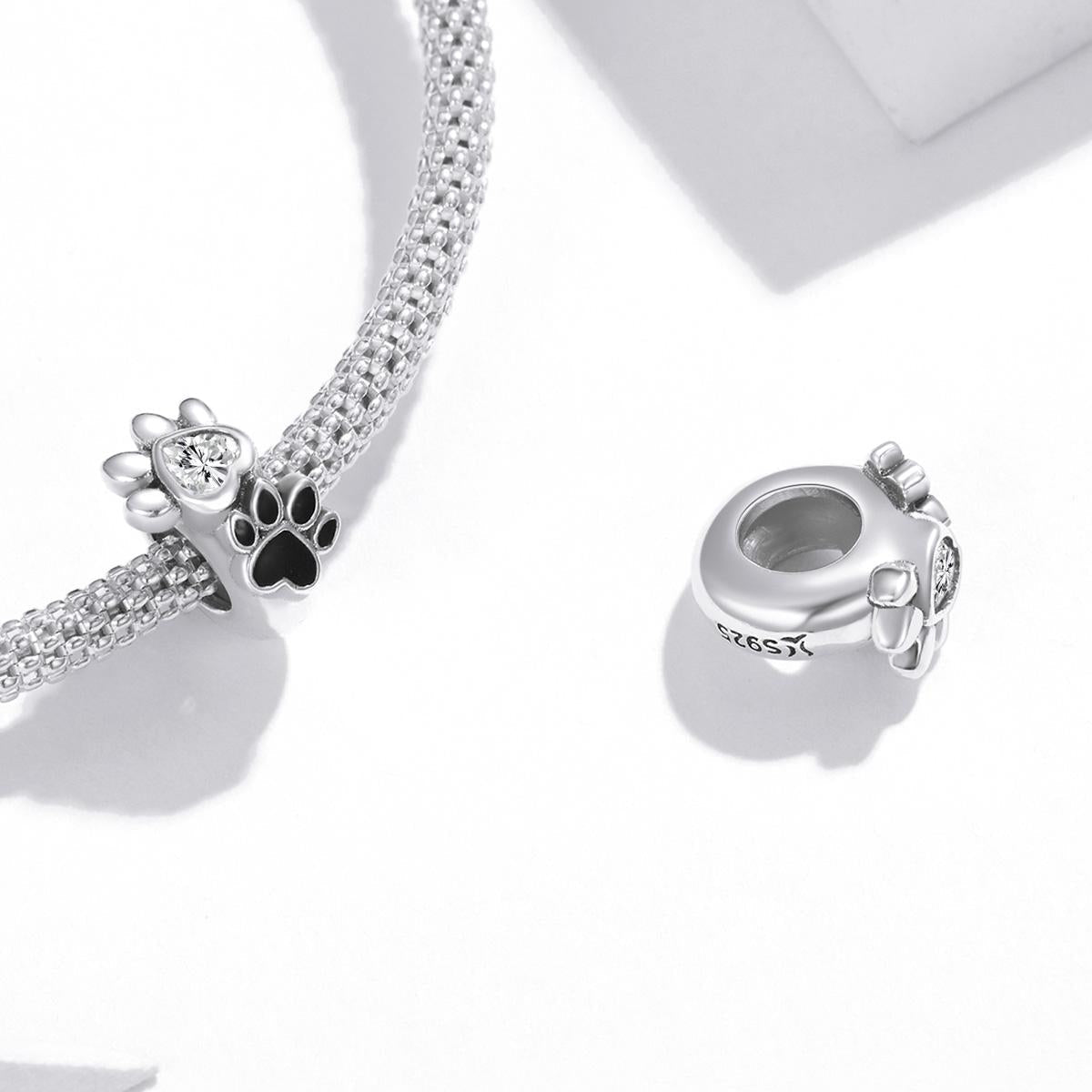 925 Sterling Silver Pet Imprint Beads For Diy Bracelets & Necklaces