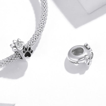 925 Sterling Silver Pet Imprint Beads For Diy Bracelets & Necklaces