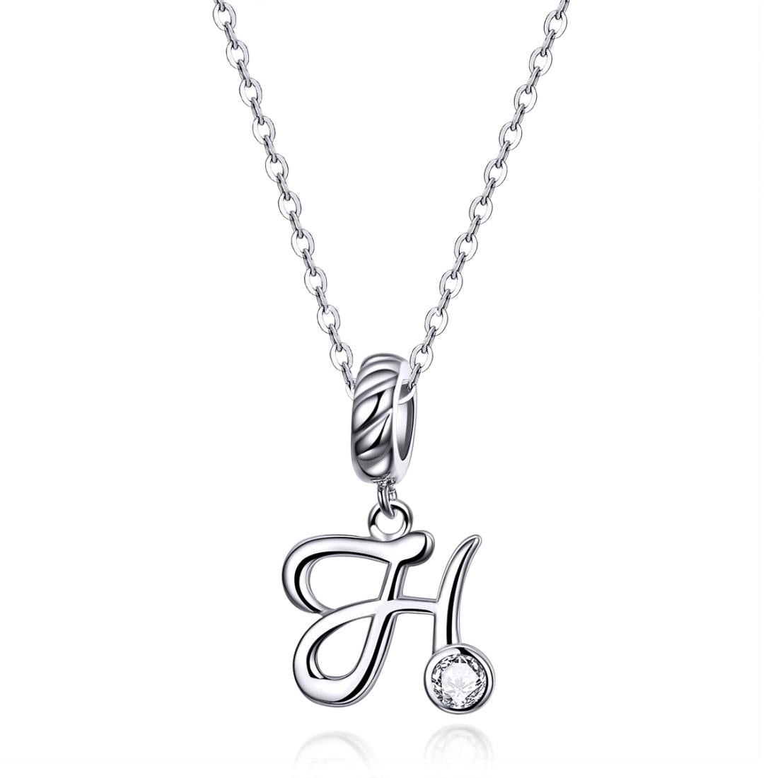 925 Sterling Silver Letter Pendant For Diy Bracelet Or Necklace Style - H