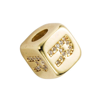 Brass Micro Inlaid Couple Red String Pull Diy Bracelet English Letter Beads Style - R