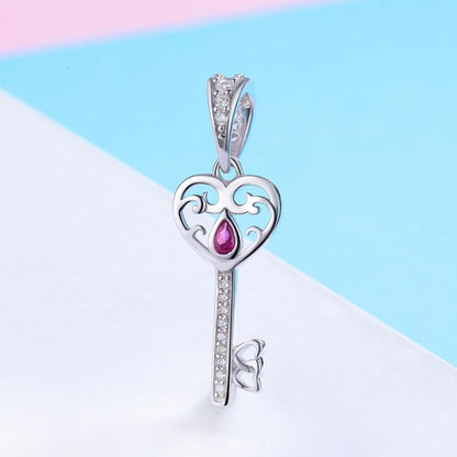 925 Sterling Silver Key Pendant For Happiness Charm
