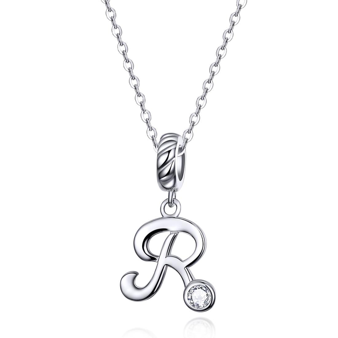 925 Sterling Silver Personalized Letter Pendant For Diy Bracelets & Necklaces Style - R