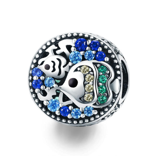 925 Sterling Silver Colorful Fish Oil Beads For Diy Bracelets