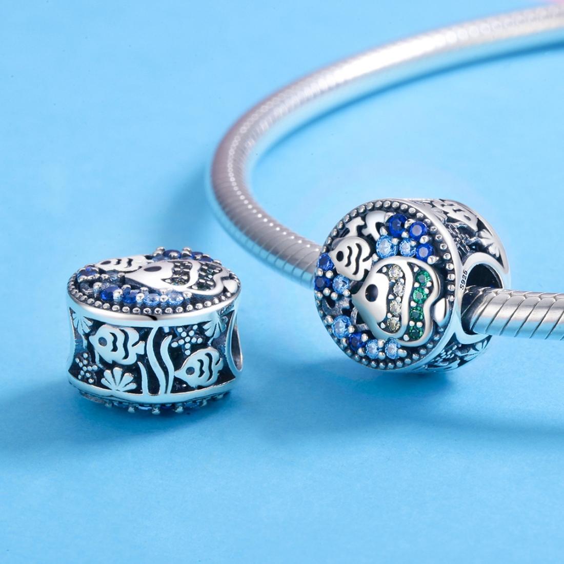 925 Sterling Silver Colorful Fish Oil Beads For Diy Bracelets