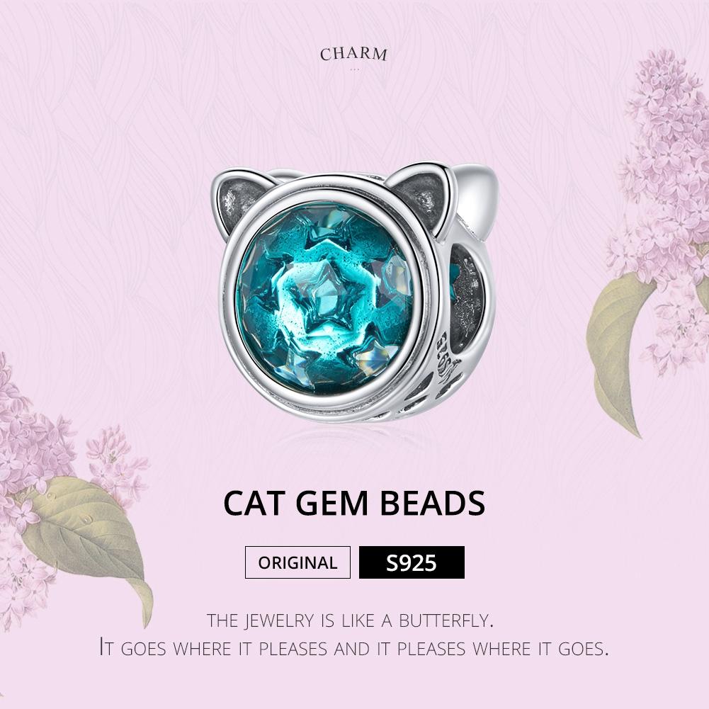 925 Sterling Silver Cat Ear Bead Bracelet / Necklace Accessory