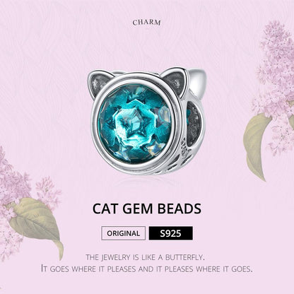 925 Sterling Silver Cat Ear Bead Bracelet / Necklace Accessory