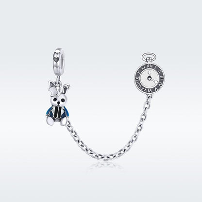 925 Sterling Silver Rabbit Safety Chain For Diy Bracelets