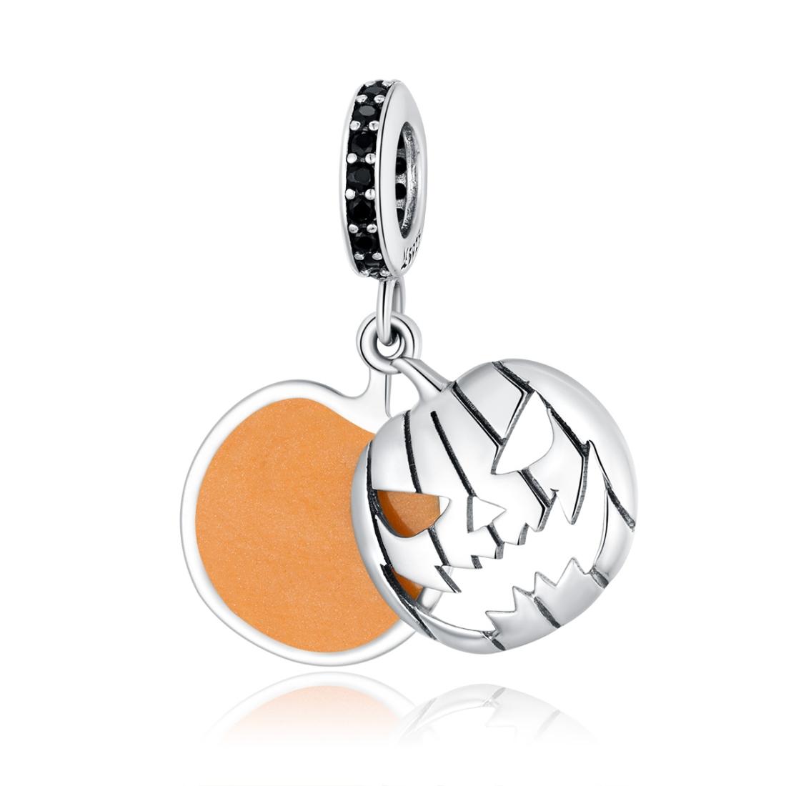 925 Sterling Silver Smiling Pumpkin Pendant For Diy Bracelets & Necklaces