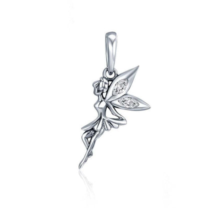 925 Sterling Silver Flower Fairy Dangle Pendant For Diy Bracelets & Necklaces